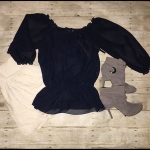 Forever 21 Navy Blouse